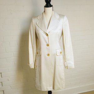 Banana Republic Cream/White Trench Coat Size Small